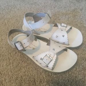 Salt water sandals with hearts